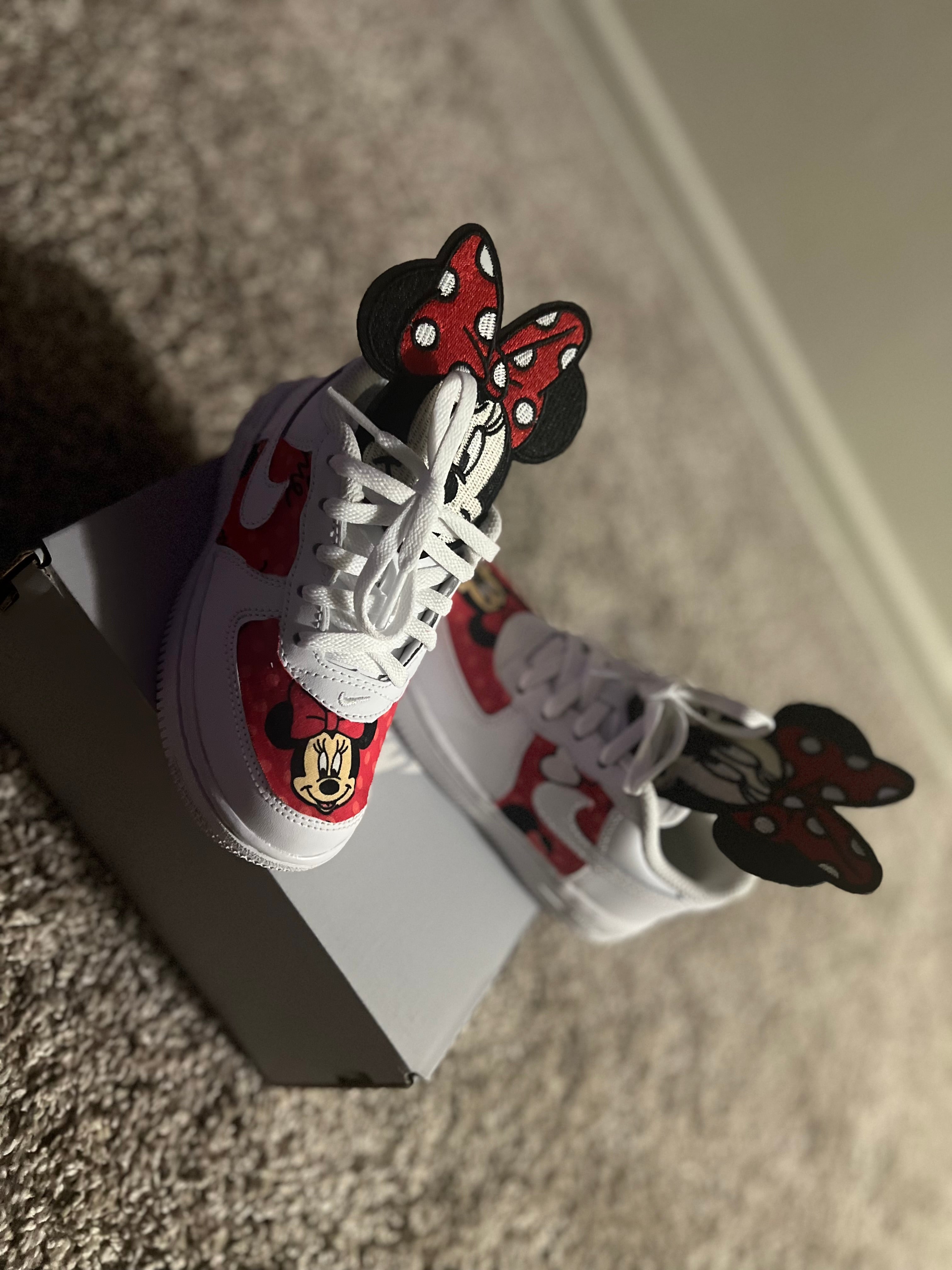 Red Minnie Mouse Custom Shoes