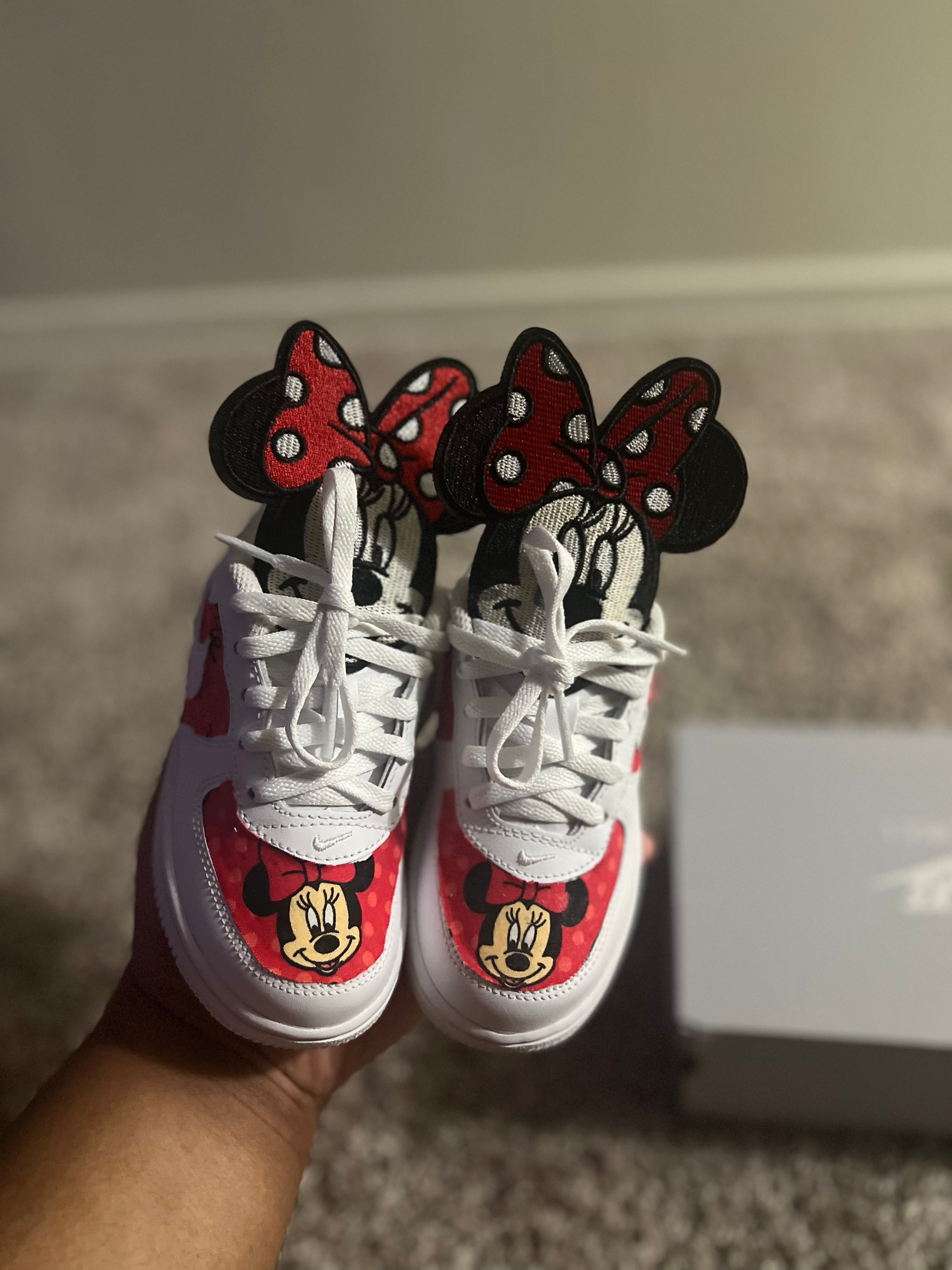 Red Minnie Mouse Custom Shoes